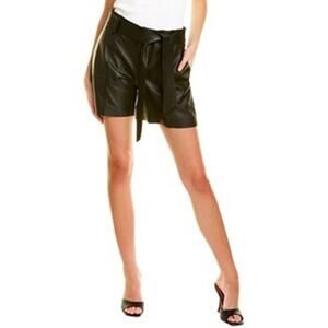 Vince 100% Lamb Leather Shorts in Black Size 2